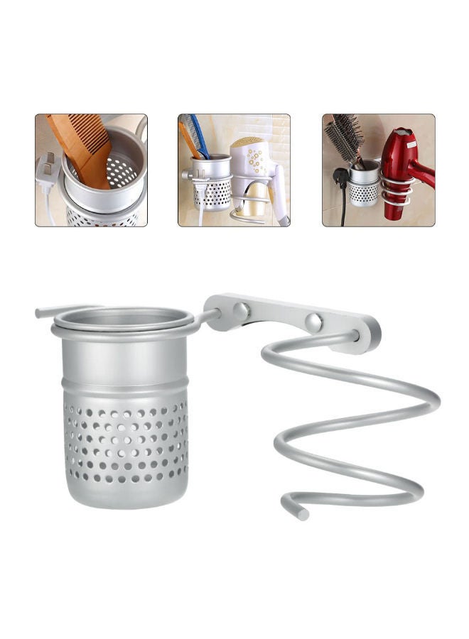 نيبمينينت حامل مشط يثبت على الحائط لمجفف الشعر فضي One Size - Image 2