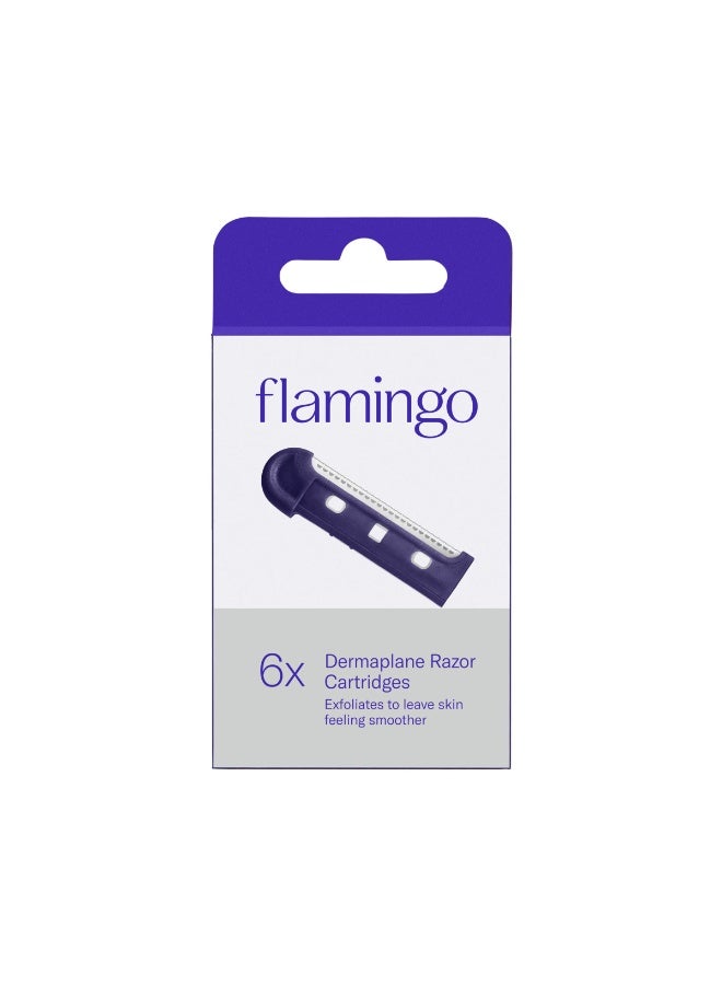 Flamingo Dermaplane Blades Refills, Dermaplane Razor for Women Face, 6 Razor Blades - Image 1