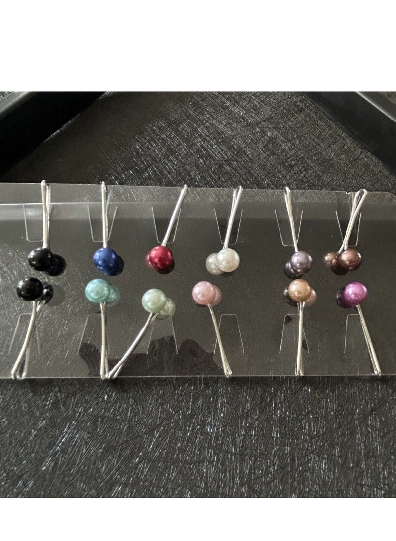 12pcs Muslim Hijab Clip Pins Simulated Pearl Women Girls Scarf Shawl Brooch Clip Hijab Buckles - Image 3