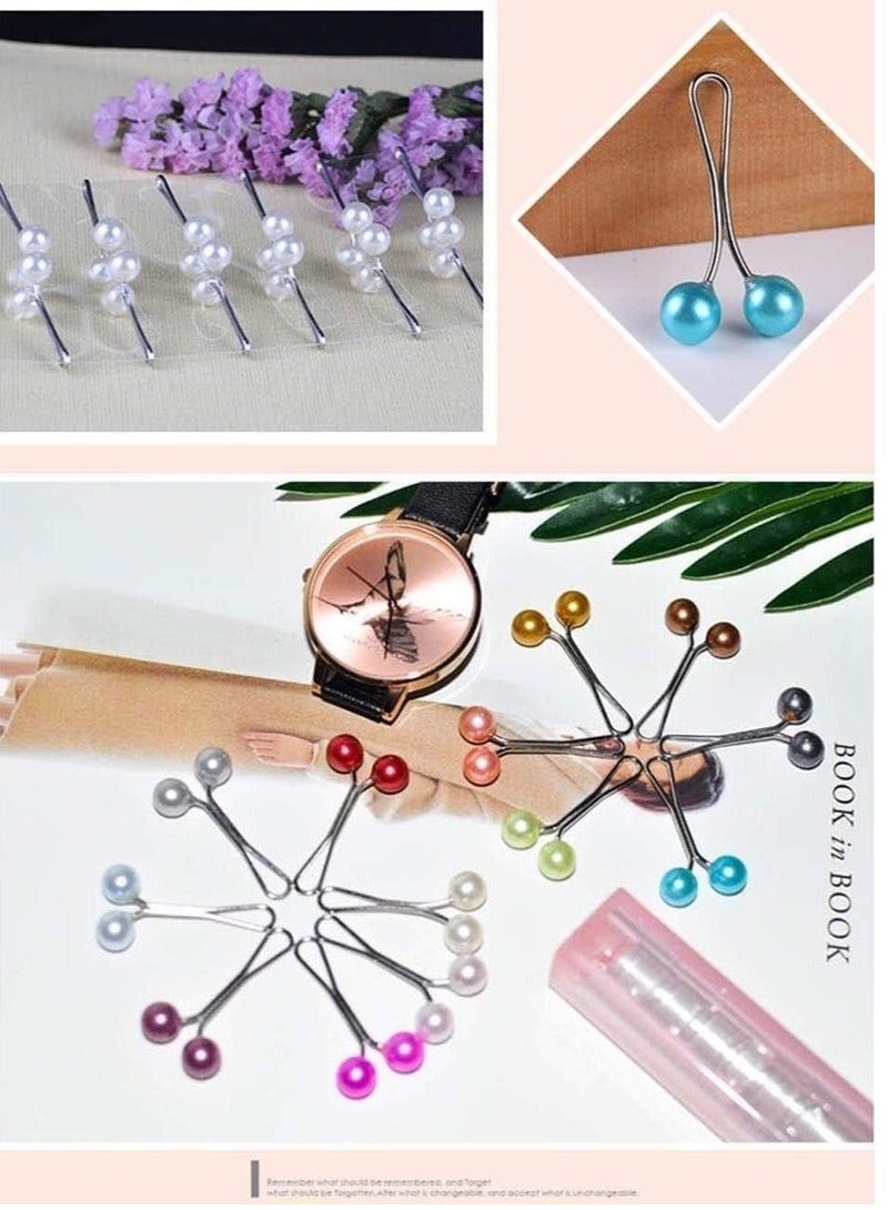 12pcs Muslim Hijab Clip Pins Simulated Pearl Women Girls Scarf Shawl Brooch Clip Hijab Buckles - Image 4