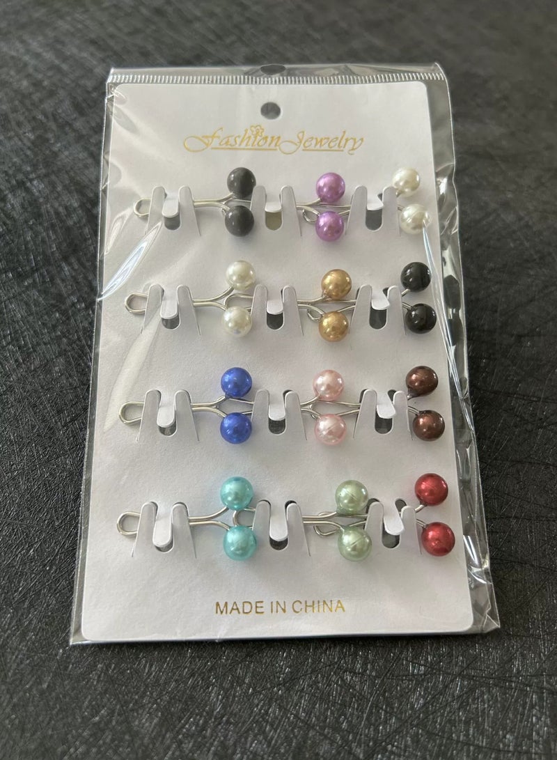 12pcs Muslim Hijab Clip Pins Simulated Pearl Women Girls Scarf Shawl Brooch Clip Hijab Buckles - Image 5