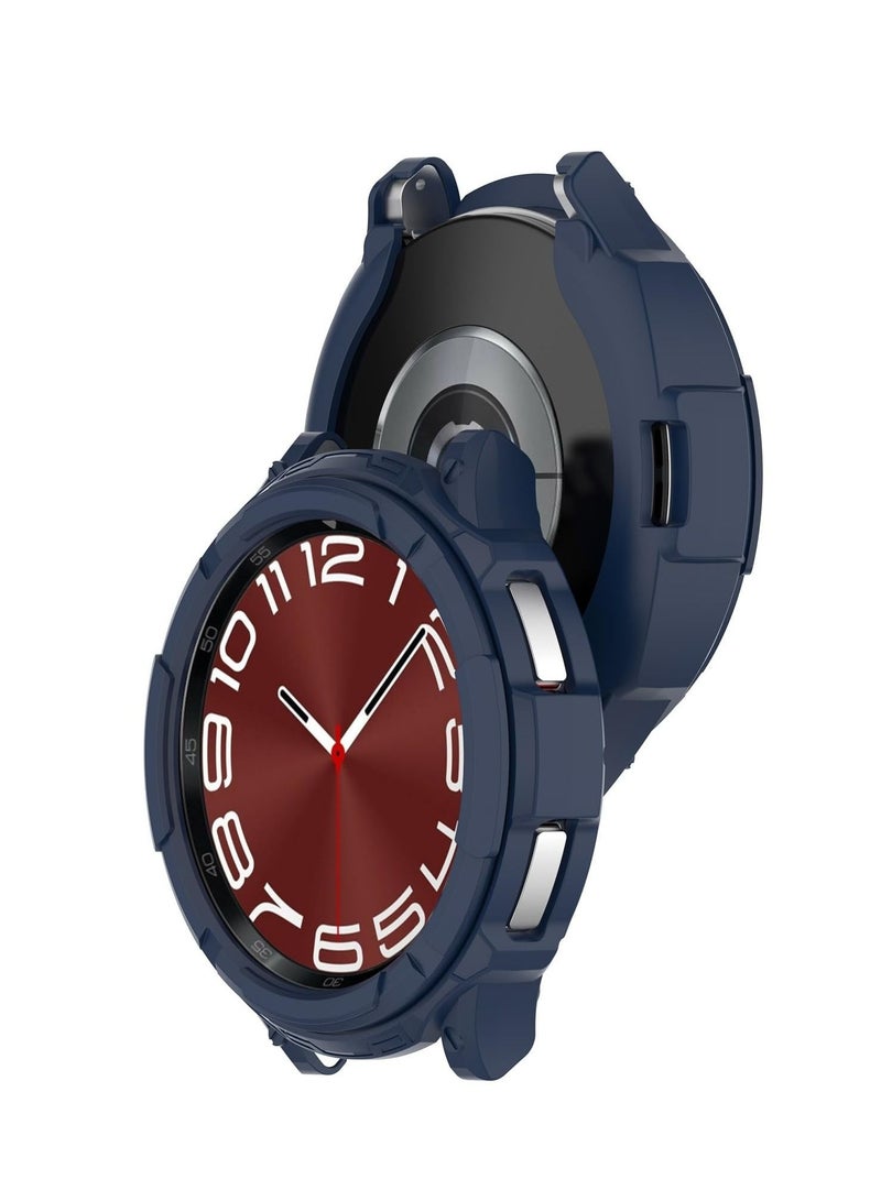 For Samsung Galaxy Watch 6 Classic 43mm Rotating Ring + TPU Armor Watch Protective Case (Blue) - Image 3