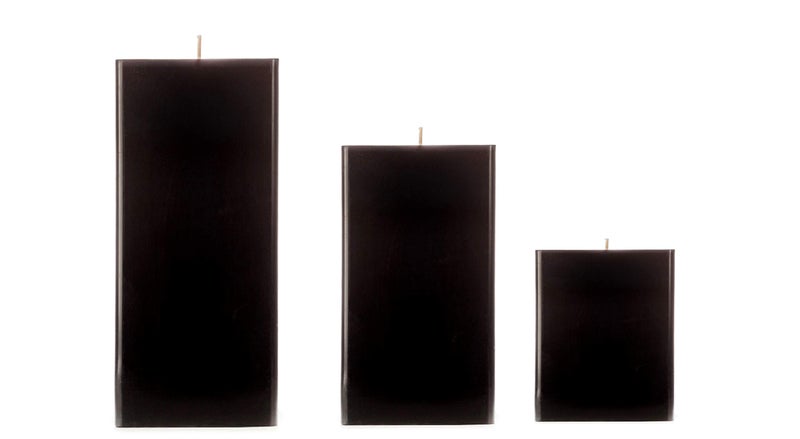 Atorakushon®Smokeless Scented Paraffin Wax Set 3 Black Square Cube Pillar Candles for Party,Birthday Party,Dinner Table, Living Room - Image 3