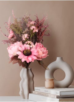 Excefore 2 Pack Pink Artificial Flowers, Silk Peony Fake Fern Artificial Sunflower Flowers Bouquets, Suitable for Wedding Centerpieces Bridal Bouquets, Table Centerpieces, Home Decorations  - Image 4