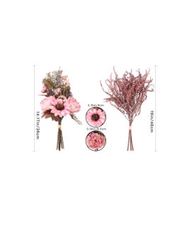 Excefore 2 Pack Pink Artificial Flowers, Silk Peony Fake Fern Artificial Sunflower Flowers Bouquets, Suitable for Wedding Centerpieces Bridal Bouquets, Table Centerpieces, Home Decorations  - Image 3
