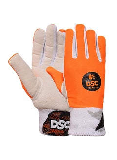 DSC 1501810 Pro Chamios Leather Cricket Wicket Keeping Inner Gloves for Youth | Leather Palm Gloves | Faster Sweat Absorbtion | Comfort Fit | Kit for Men and Boys | Multicolor  - Image 1