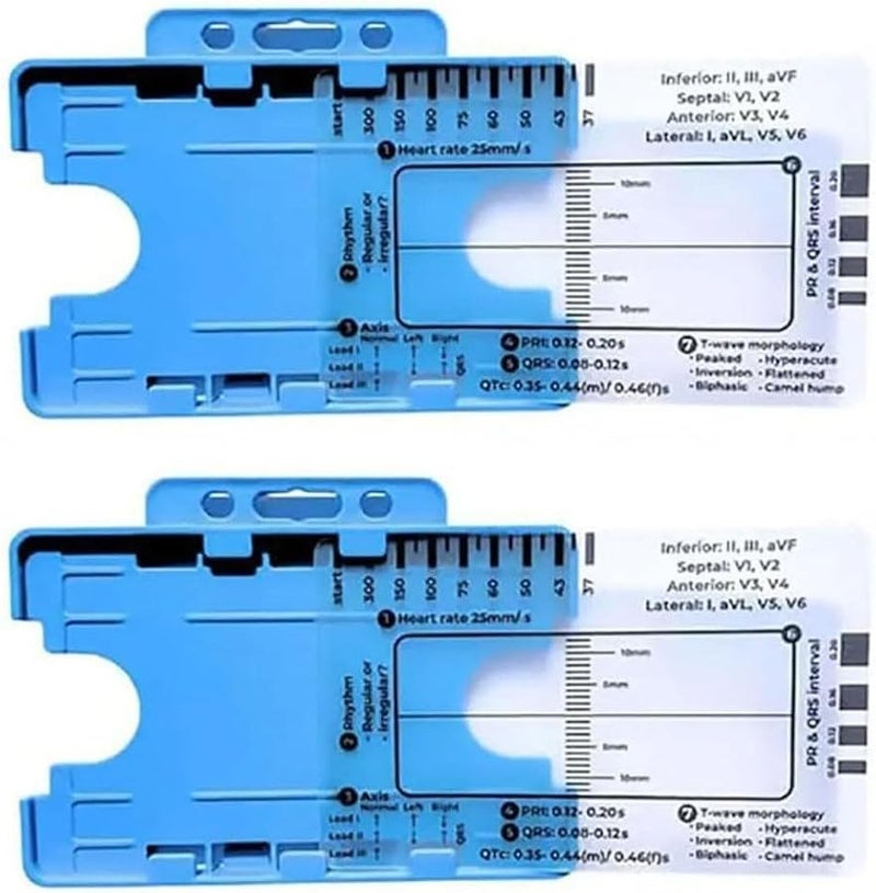 قطعتان 7 خطوات أداة قياس تخطيط القلب ب شفاف مقياس فاصل PR QRS ST موجة - Image 1