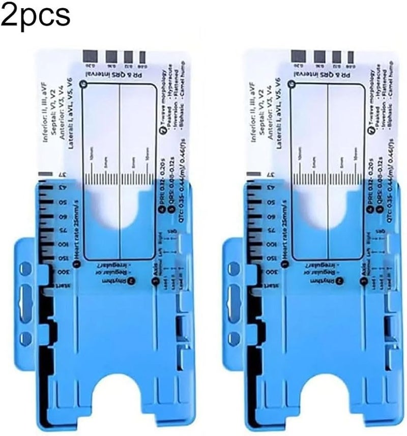 قطعتان 7 خطوات أداة قياس تخطيط القلب ب شفاف مقياس فاصل PR QRS ST موجة - Image 3