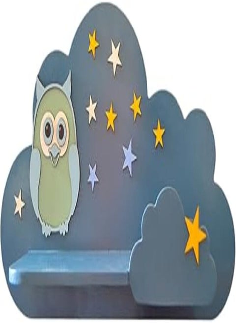 Momentum High-Quality Cloud Shelf with Puma and Stars Design, 29 cm x 54 cm Size, Petroleum