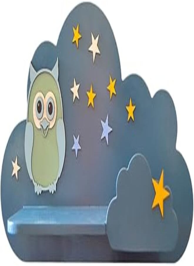 Momentum High-Quality Cloud Shelf with Puma and Stars Design, 29 cm x 54 cm Size, Petroleum