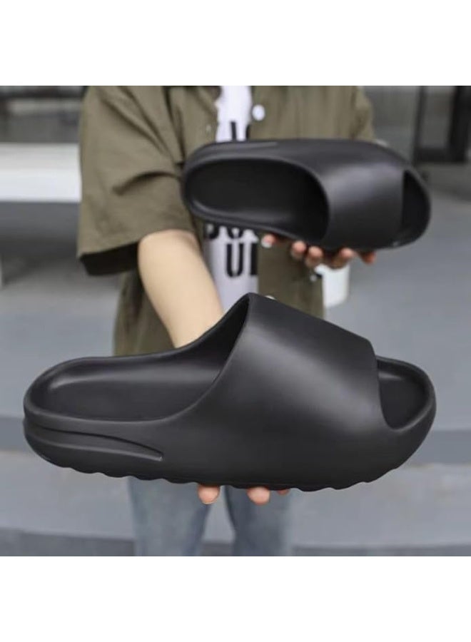 Size 39 Black Medical Slippers, Lightweight Waterproof Rubber Sole Comfort Slides for Men, Youth and Kids, Anti-Slip Durable Slippers for Home, Beach, Street and Outdoor Use - Image 2