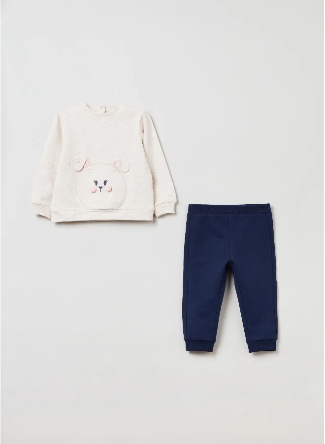 او في اس Plush jogging set with rabbit patch