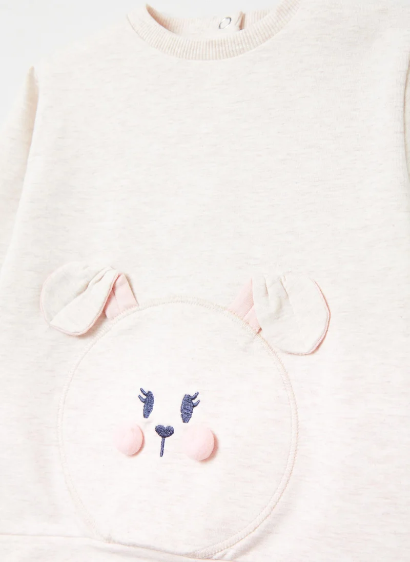 او في اس Plush jogging set with rabbit patch