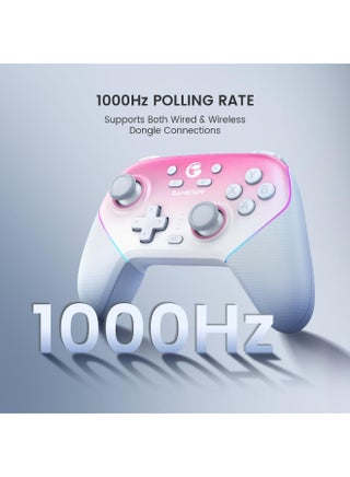 وحدة تحكم الألعاب اللاسلكية سوبر نوفا بمعدل استجابة 1000Hz، عصا تحكم وتأثير هال، لوحة وجه قابلة للفصل، قاعدة شحن - متوافقة مع الكمبيوتر، نينتندو سويتش، iOS وأندرويد - view 2