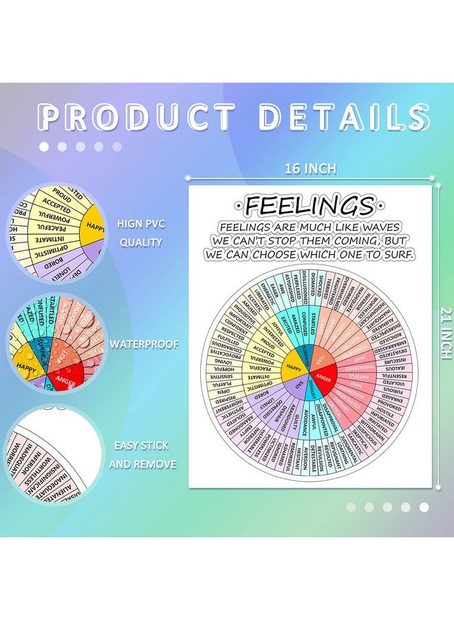 Hotop Feelings Wheel Wall Decals Mental Health Sticker 16 X 21 Inches Large Emotion Wheel Decal Office Decor Mental School Feelings Chart For Social Worker Counselor Classroom Counseling Therapy Office - Image 3