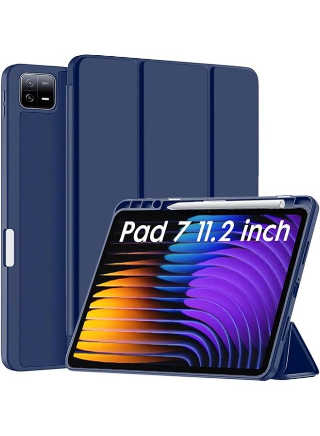 Case for Xiaomi Mi Pad 7 11.2 inch, Trifold Flip Case with [Pencil Holder] for Xiaomi Mi Pad 7 11.2 Inch [Support Auto Sleep/Wake] - Blue - Image 2