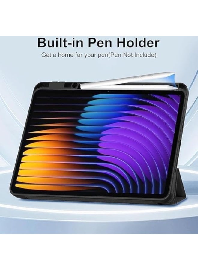 Case for Xiaomi Mi Pad 7 11.2 inch, Trifold Flip Case with [Pencil Holder] for Xiaomi Mi Pad 7 11.2 Inch [Support Auto Sleep/Wake] - Blue - Image 1