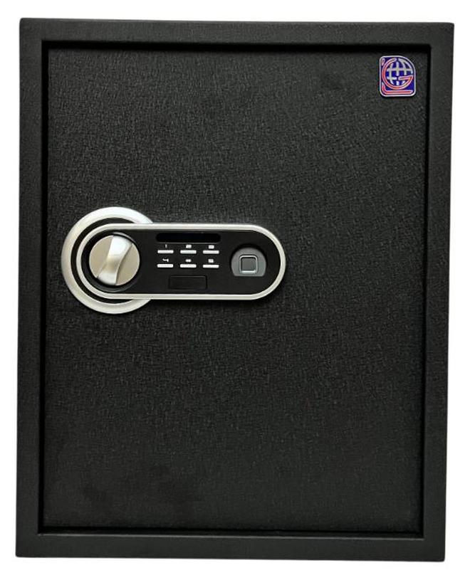 LOTFY GROUP LG Well Designed textured-Black Fingerprint Safe Box , Kalon and Password - With removable Shelf - Secure Storage with Biometric Access H50*W40*D35 CM - Image 1