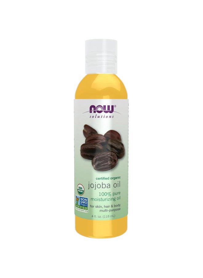 now - Solutions, Organic Jojoba Oil, Moisturizing Multi-Purpose Oil for Face, Hair and Body, 4-Ounce - Image 1