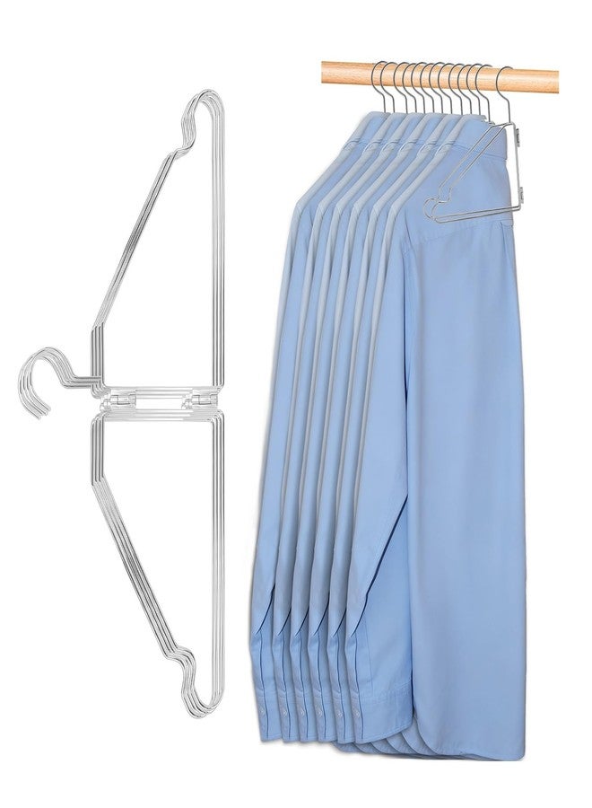 NAKBINX 4 Pack Space Saving Hangers for Clothes, Foldable Metal Hangers with Rod, Collapsible Clothes Space Savers Organizer for Wall or Closet, Closet Organizers and Storage, Dorm Room Essentials - Image 1