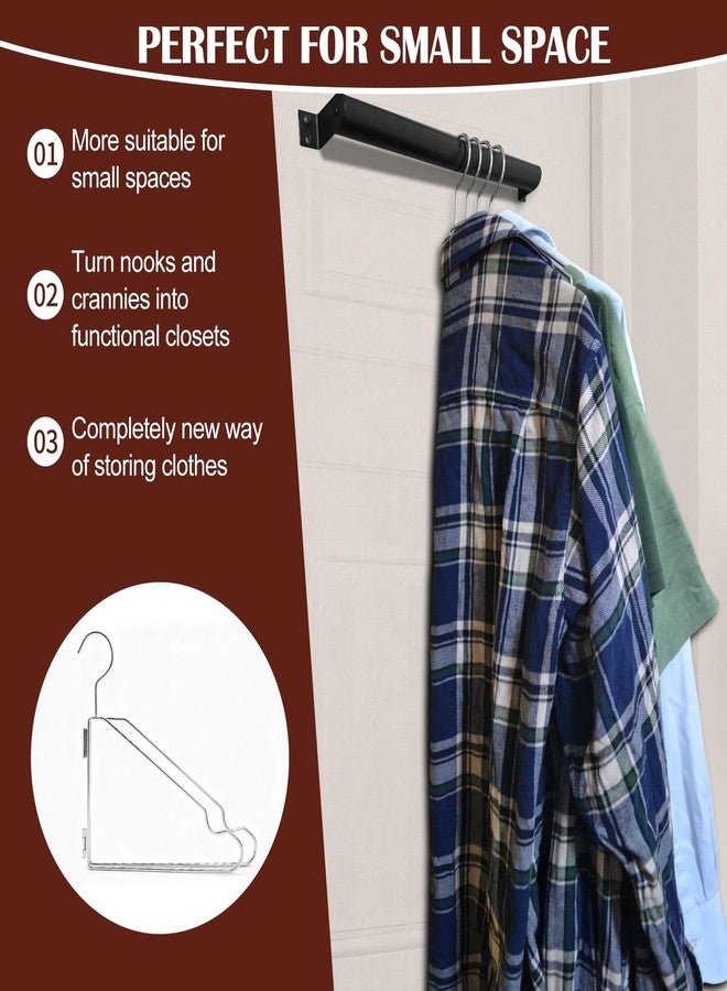 NAKBINX 4 Pack Space Saving Hangers for Clothes, Foldable Metal Hangers with Rod, Collapsible Clothes Space Savers Organizer for Wall or Closet, Closet Organizers and Storage, Dorm Room Essentials - Image 5