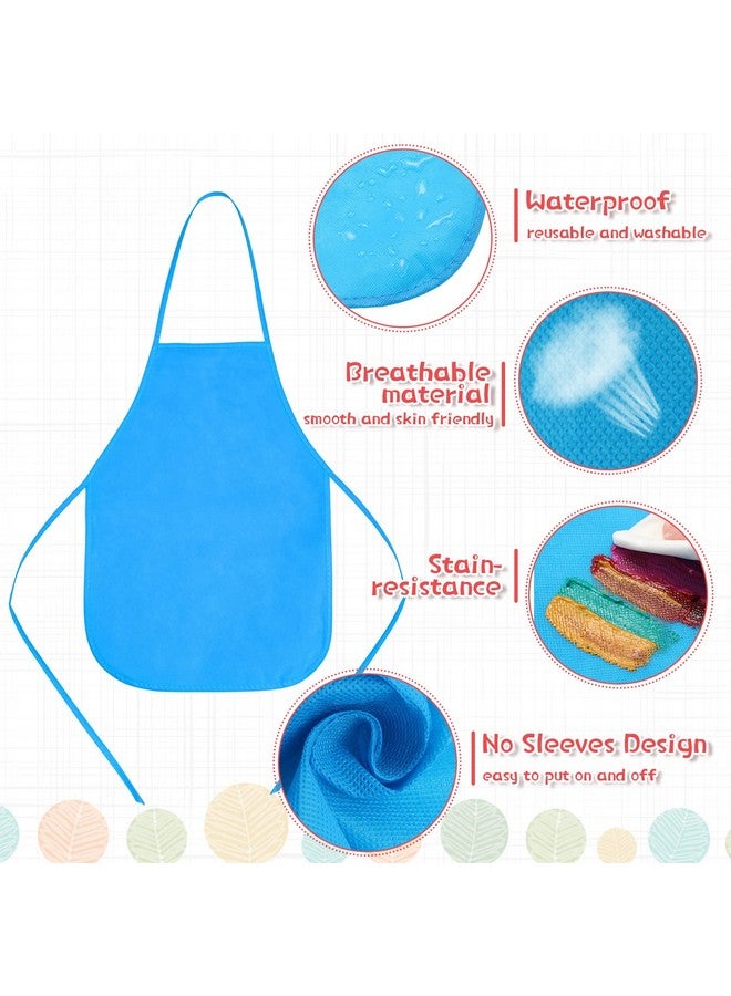 Yahenda 60 Pack Kids Painting Aprons Children'S Artists Fabric Aprons Paint Apron Art Craft Aprons Disposable Child Apron(Blue, Rose, Fruit Green, Pink, Orange, Purple) - Image 5