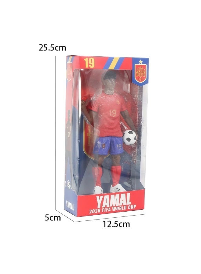 Spain 2026 FIFA World Cup Lamine Yamal Spain National Team Realistic Figure, No.19 Soccer Star Collectible Statue with Original Gift Box - Image 2