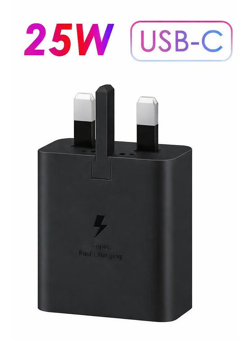 جوي فوكس شاحن USB-C بقوة 25 واط للشحن السريع فائق السرعة، متوافق مع Galaxy S24 / S23 / S22 / S21 / S20 Ultra وS24+ / S23+ / S22+ / S21+ وA55 / A54 / A53 / A15، محول طاقة Type-C - Image 1