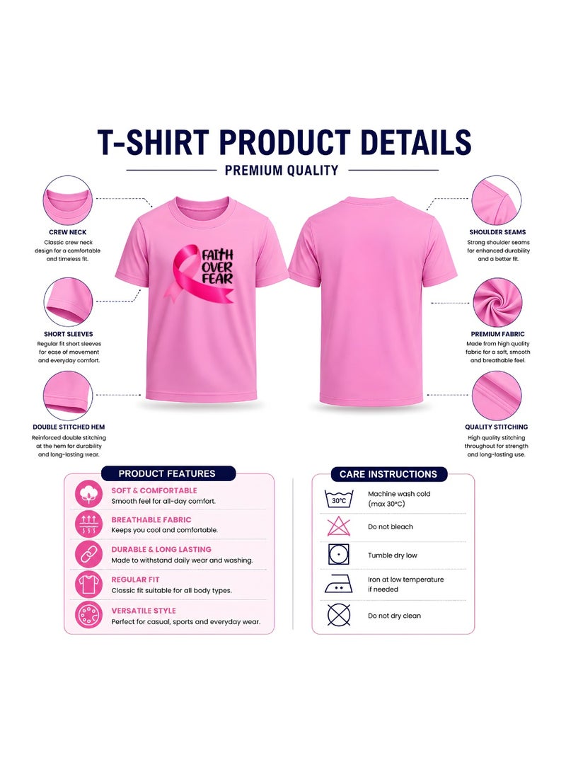 PRINTSHOP4ME October month BreastCancer Awareness Round Neck Short Sleeve T-shirt Unisex - Image 4