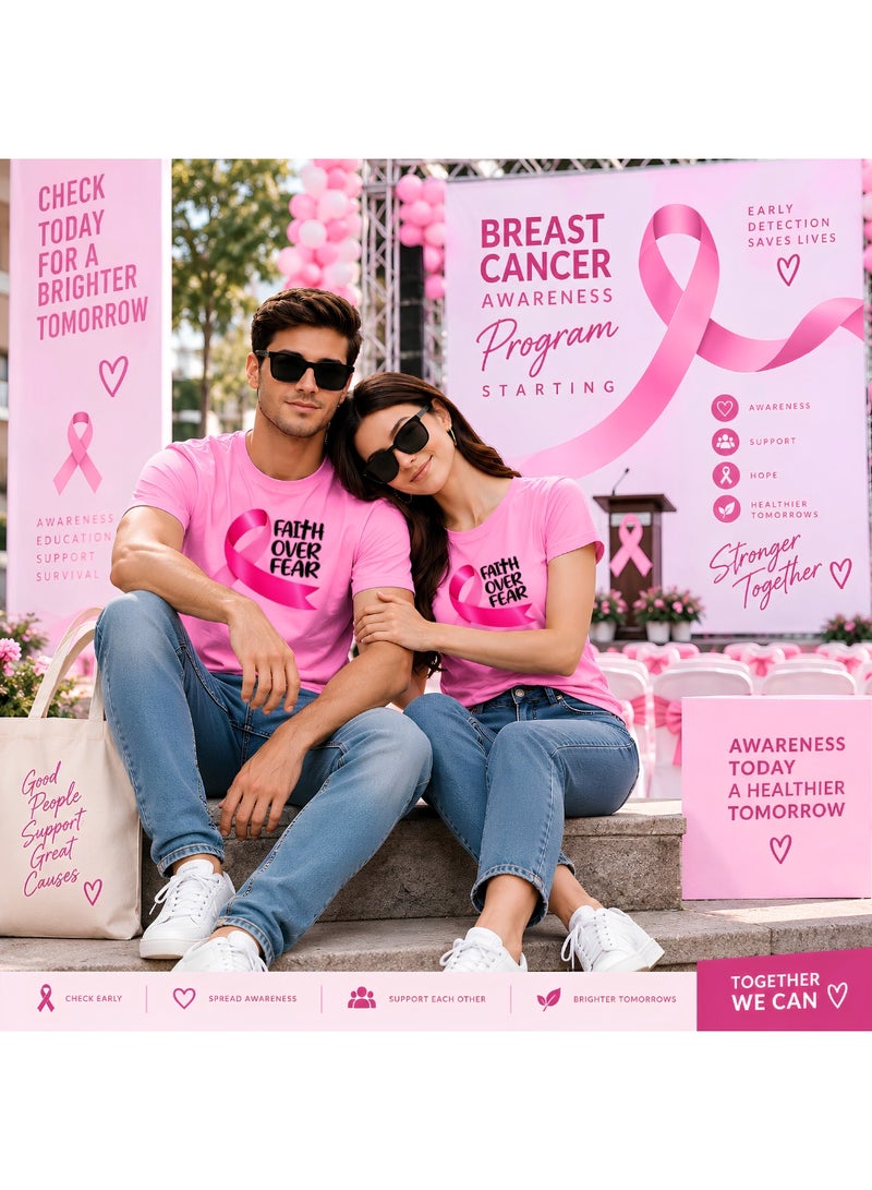 PRINTSHOP4ME October month BreastCancer Awareness Round Neck Short Sleeve T-shirt Unisex - Image 5
