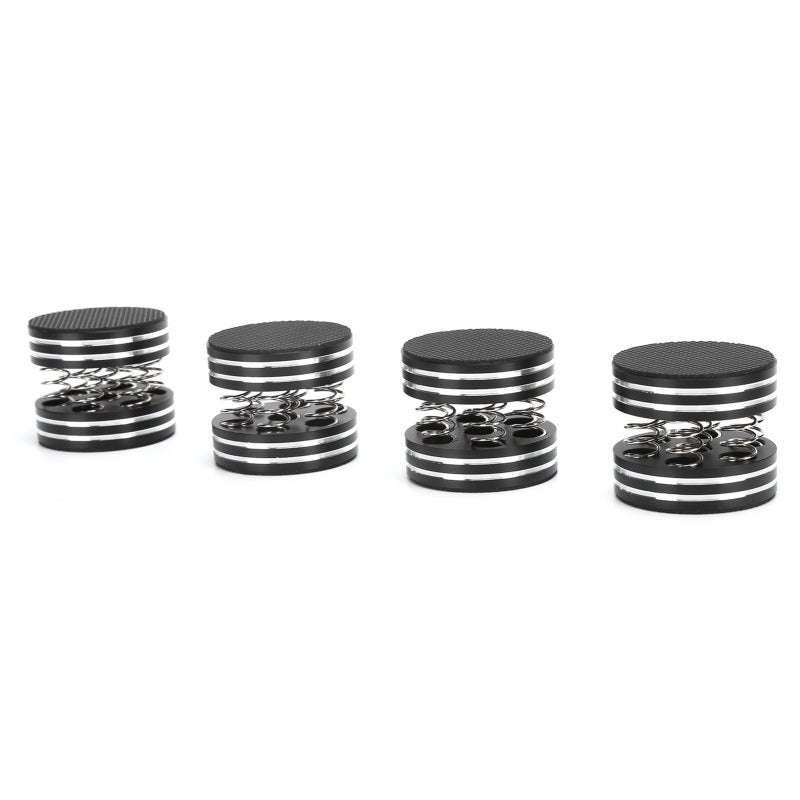 Spring Speaker Spikes 4-Piece Set Aluminum Alloy with Rubber - Vibration Reduction Sound Isolation Feet for Turntable Audio Equipment - Image 2
