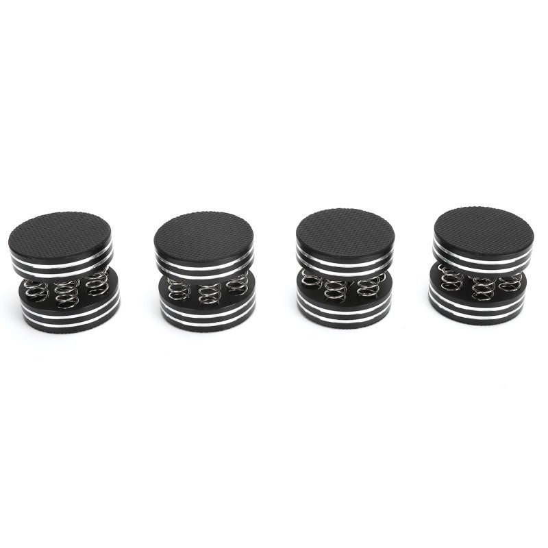 Spring Speaker Spikes 4-Piece Set Aluminum Alloy with Rubber - Vibration Reduction Sound Isolation Feet for Turntable Audio Equipment - Image 1