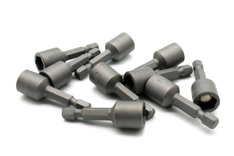 TEMO 10 pc Impact Ready Nut Driver 3/8 Inch Magnetic Nutsetter Set 1/4 Inch Shank - Image 1