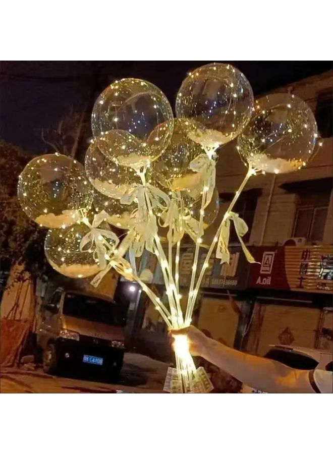 مجموعة أضواء بالونات ضوء أبيض 10 أضواء LED سلسلة مع حوامل لتزيين الحفلات - Image 5