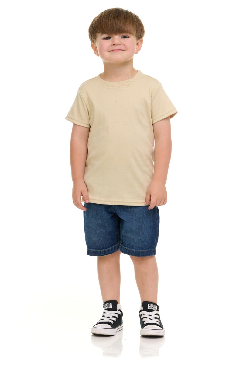 Cudlie 5-Pack Toddler Boysâ€™ T-Shirts â€“ Soft Cotton Tees for 12M to 4T â€“ Solid Colors, Everyday Value, Soft and Comfy Basics for Play, Preschool & More - The Blues Pack - Image 5