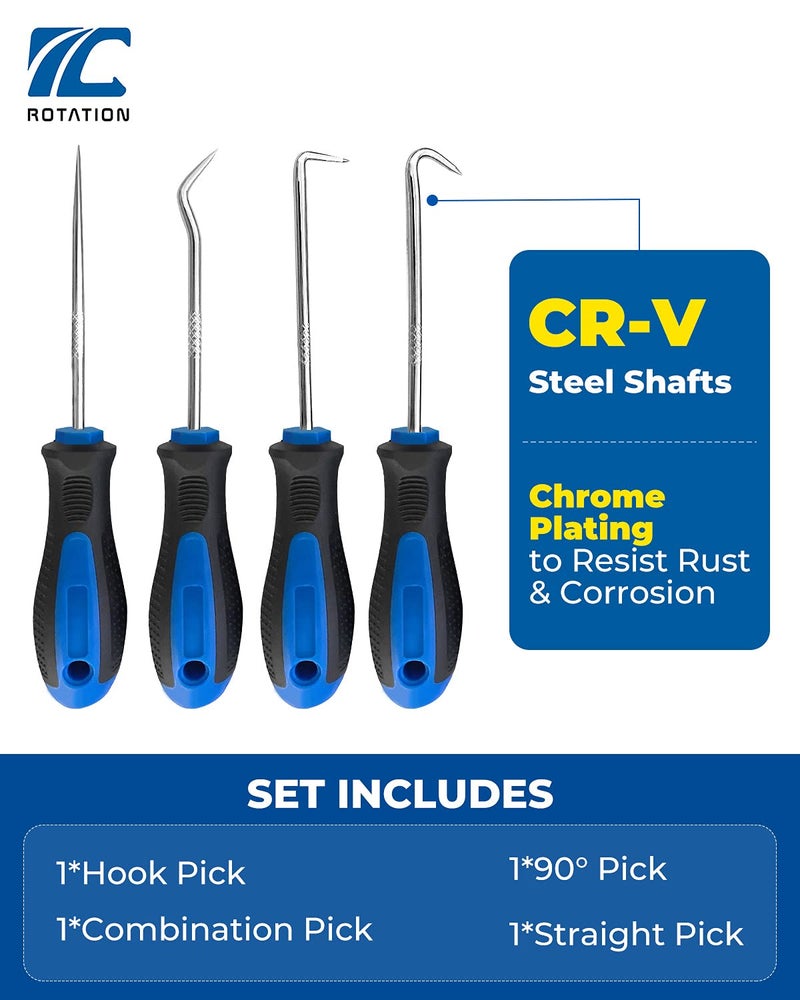 ROTATION Precision Hook and Pick Set for Automotive | 4-Piece Hand Tools - Image 2