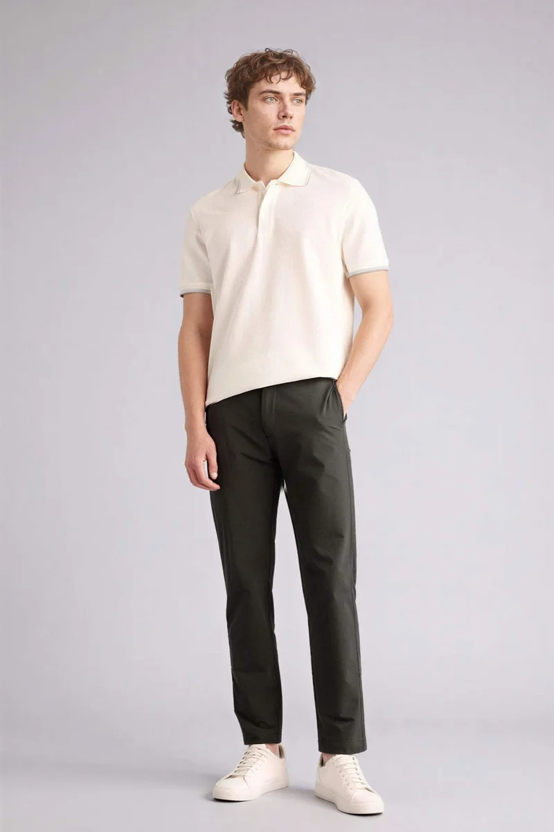 Defacto Regular Fit Waffle Collar Polo T-Shirt
