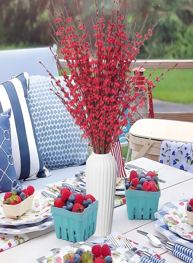 Wootkey10 Pcs 29.5" Long Jasmine Flowers Artificial Red Patriotic Flowers for Valentine's Day Home Office DIY Wreath Wedding Table Centerpieces Restaurant New Year Vase Decorations - Image 4