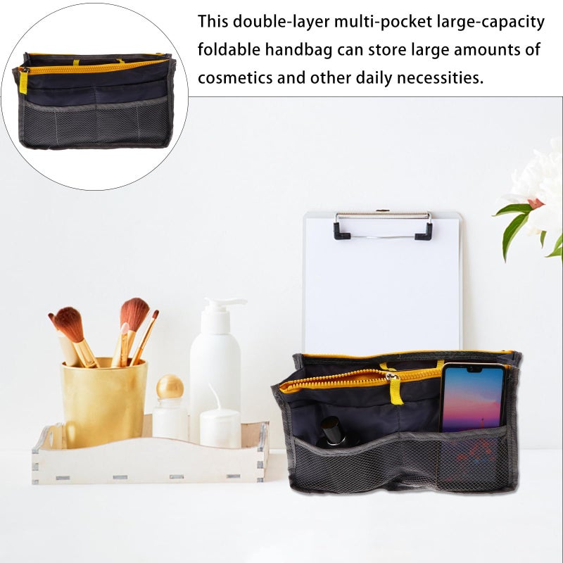 Large Capacity Gray Nylon Travel Bag Liner with Multi Pocket Toiletries Organizer - Image 4