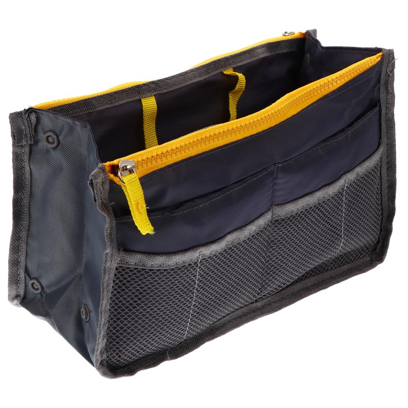 Large Capacity Gray Nylon Travel Bag Liner with Multi Pocket Toiletries Organizer - Image 2