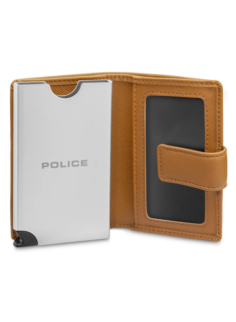 POLICE Javlon Vegan Leather & Alloy Men's Automatic Card Case, Rfid Safe for Men