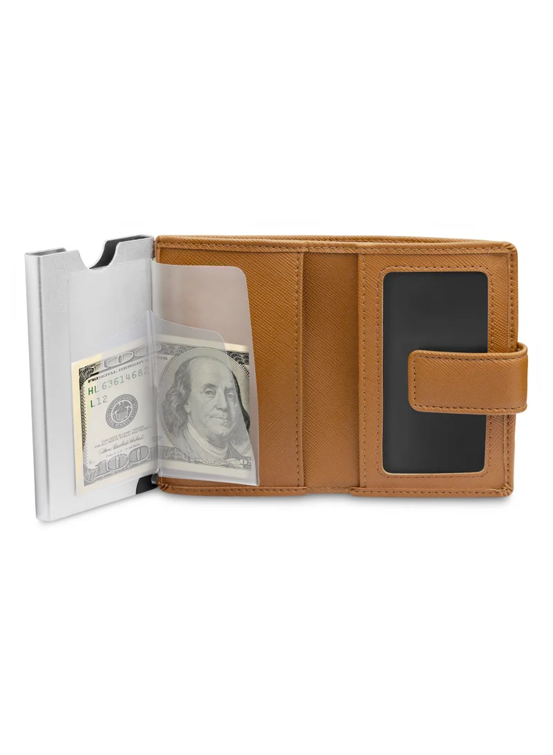 POLICE Javlon Vegan Leather & Alloy Men's Automatic Card Case, Rfid Safe for Men