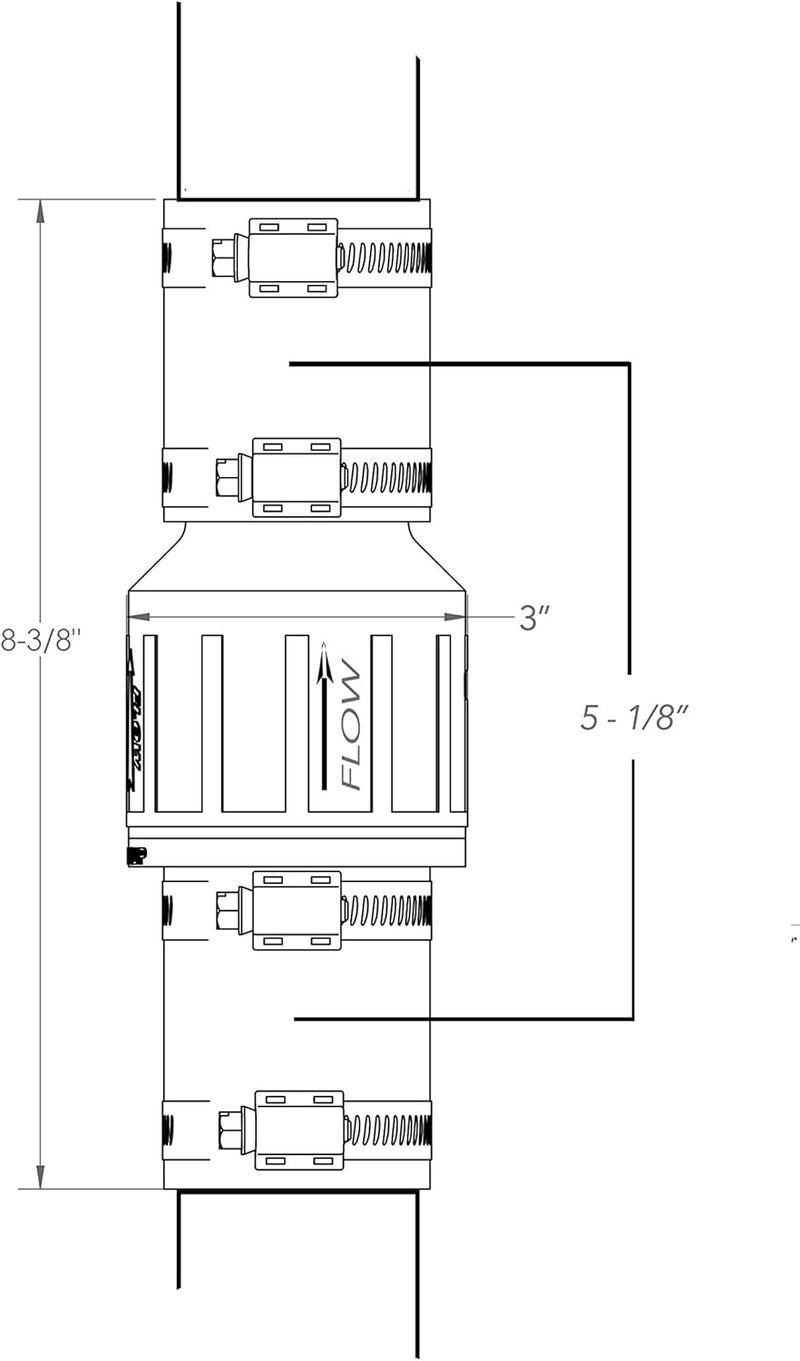 Silent Check Valve - 1-1/2" with Buna-N Couplings, Model CV-150, Spring-Loaded Flapper, Sump Pump Life Expectancy Increase, Includes Steel Clamps Fit 1-1/2″ Pipe