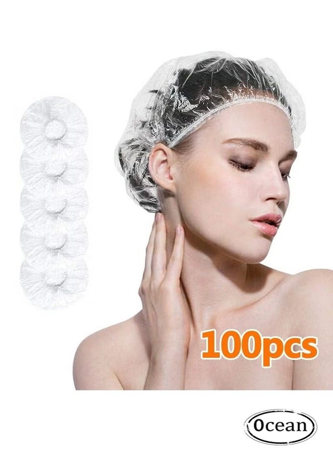 Ocean 100pcs Shower Cap Disposable, Bath Caps Thick Waterproof High Density Elastic Big Hair Caps for Women Men Travel Spa Hotel Hair Solon Home Use High Quality - Image 1