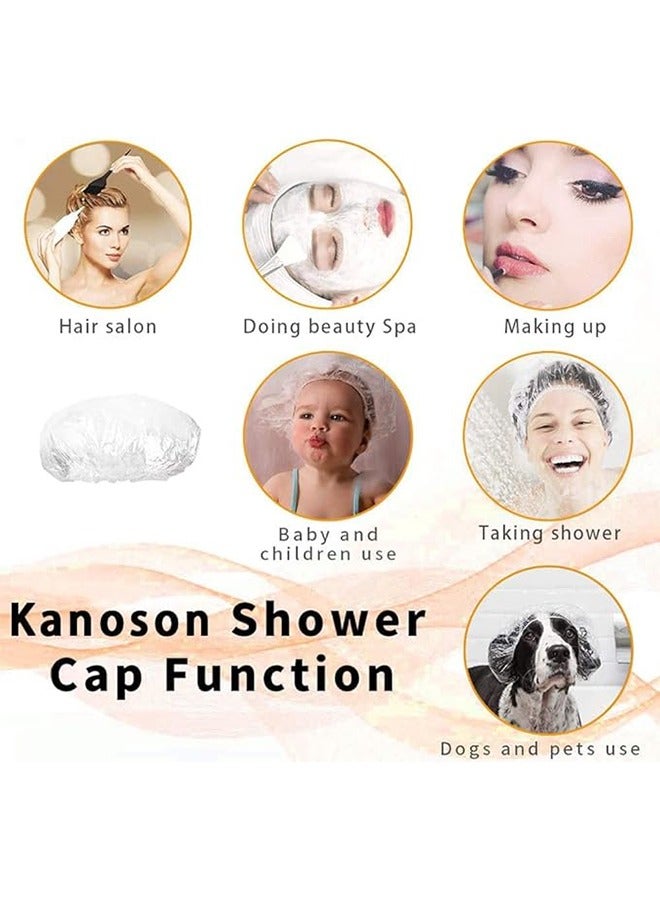 Ocean 100pcs Shower Cap Disposable, Bath Caps Thick Waterproof High Density Elastic Big Hair Caps for Women Men Travel Spa Hotel Hair Solon Home Use High Quality - Image 5