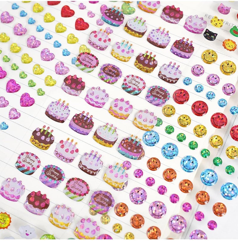 DEOXY Pack of 8 Stickers Set Puffy for Kids, 3D for Girls, Aesthetic Sticker, Cute, Foam Stickers for Kids, Craft, Self Adhesive (DX-001) - Image 3