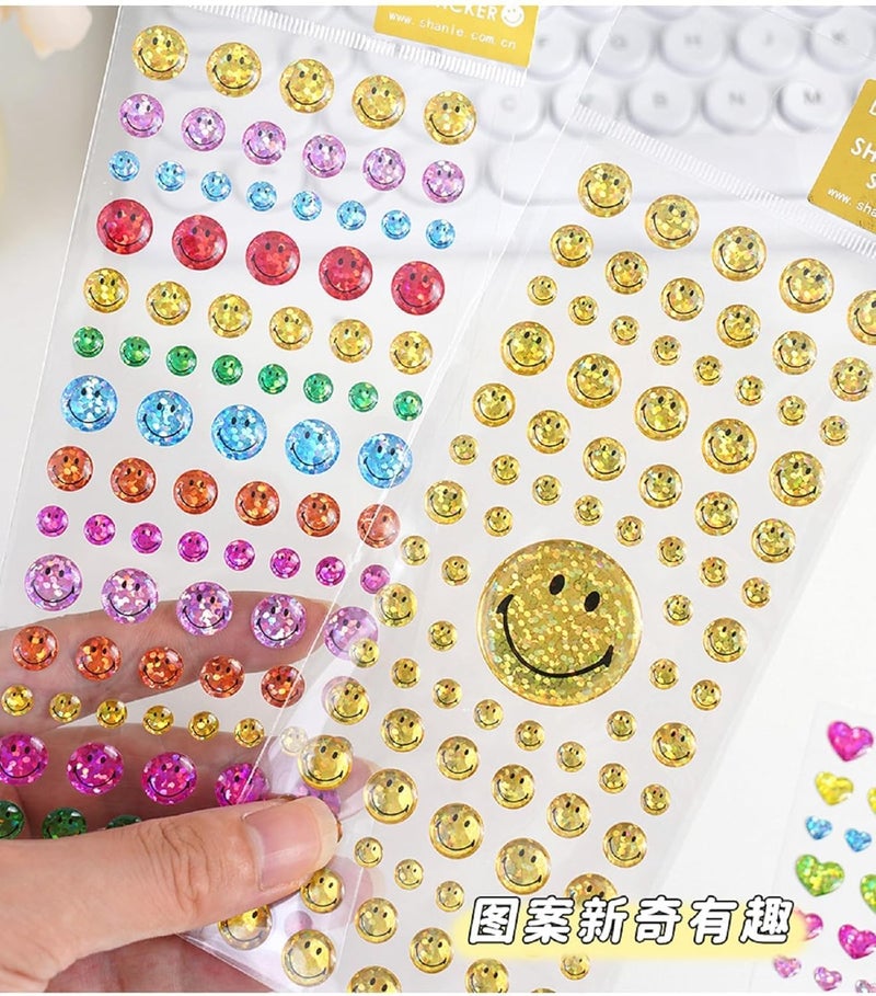 DEOXY Pack of 8 Stickers Set Puffy for Kids, 3D for Girls, Aesthetic Sticker, Cute, Foam Stickers for Kids, Craft, Self Adhesive (DX-001) - Image 5