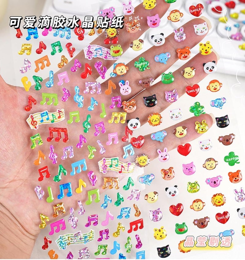 DEOXY Pack of 8 Stickers Set Puffy for Kids, 3D for Girls, Aesthetic Sticker, Cute, Foam Stickers for Kids, Craft, Self Adhesive (DX-001) - Image 4