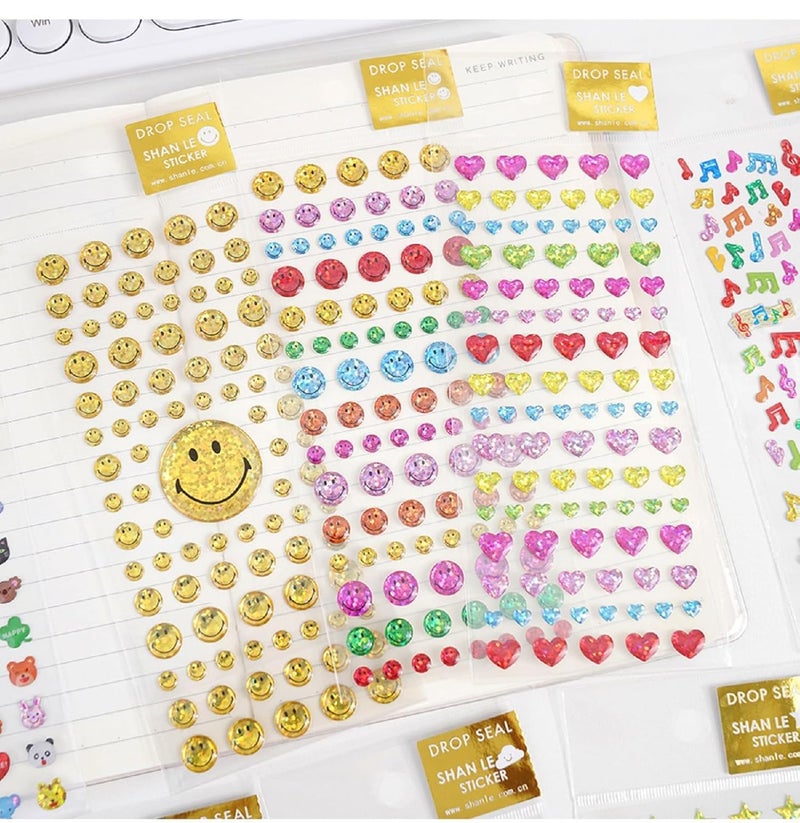 DEOXY Pack of 8 Stickers Set Puffy for Kids, 3D for Girls, Aesthetic Sticker, Cute, Foam Stickers for Kids, Craft, Self Adhesive (DX-001) - Image 2