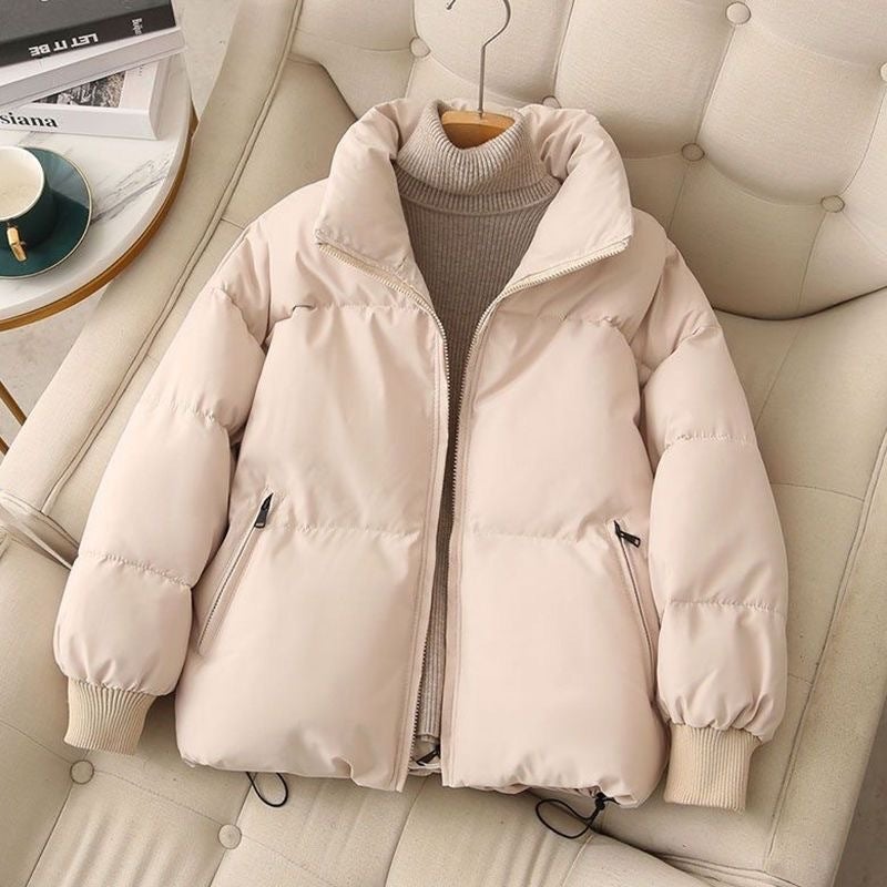 2024 Winter Cotton-padded Coat Womens Trendy Ins All-match Korean-style Loose Cotton-padded Coat for Students Short Thickened Bread Suit Black  - Image 3
